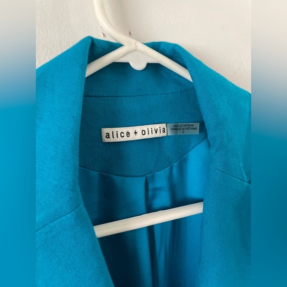 Alice‎ + Olivia Notch Collar Blue Tailored Blazer Jacket - Picture 6 of 11